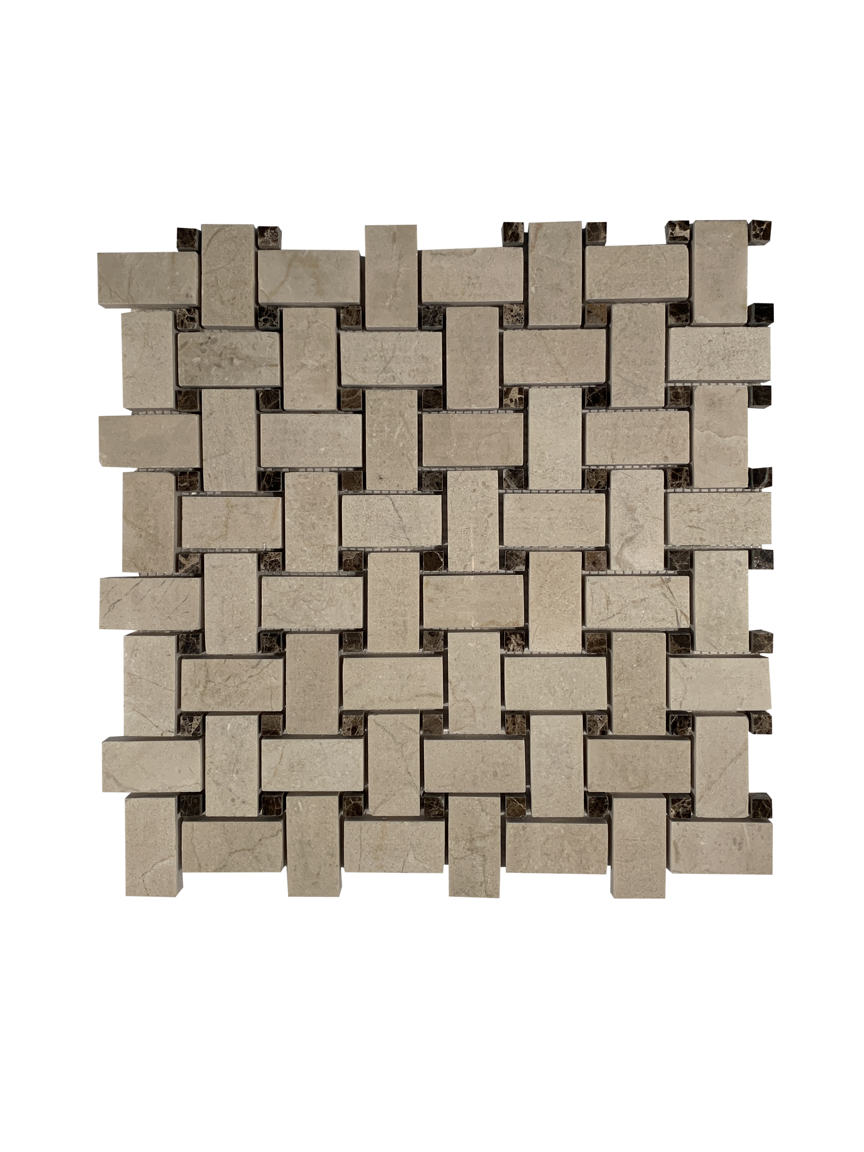 CREMA MARFIL MARBLE MOSAIC POLISHED BW DARK EMPERADOR DOT 1